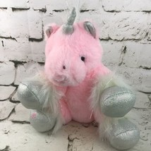 The Bear Factory Plush Unicorn Pink Silver Stuffed Fantasy Animal Soft Toy 2001 - £7.39 GBP