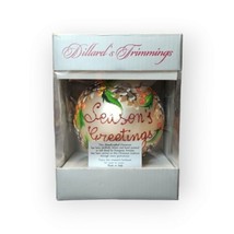 Christmas Ornament Dillard&#39;s Trimmings Hand Painted Season&#39;s Greetings Pinecones - $23.76