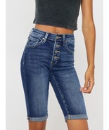 Kancan Full Size Cat&#39;s Whiskers Button Fly Denim Shorts - $55.99