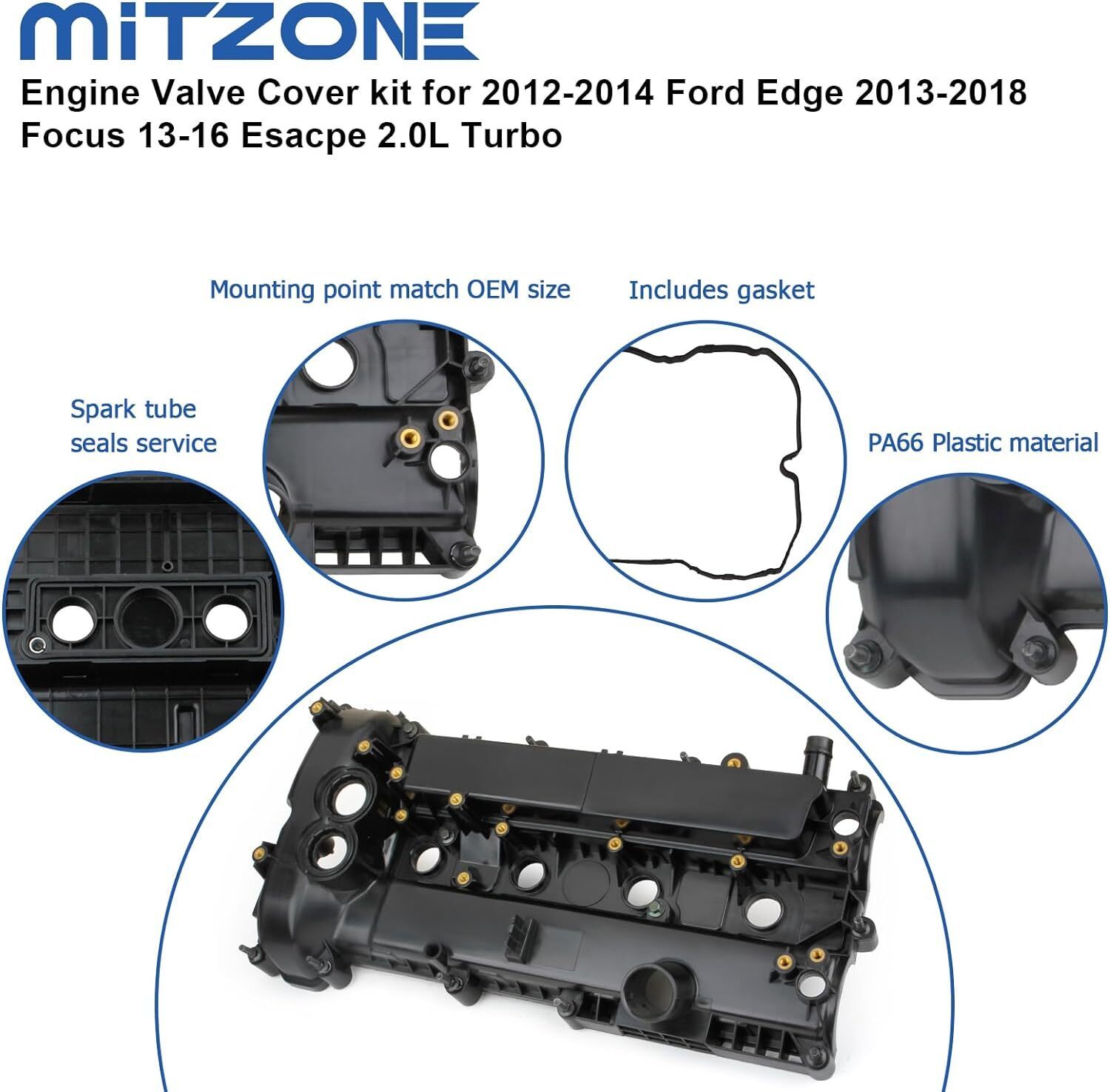 MITZONE Engine Valve Cover compatible with 2012-2018 Ford Edge Escape Explorer Item image 3