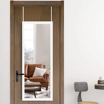 Miruo Over The Door Mirror Full Length Mirror With Hanging Brackets,, White - £56.73 GBP