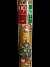 Vintage 70s Cleo Christmas Trees Gift Wrap Wrapping Paper 100 Sq Ft Roll... - $66.82