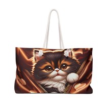 Personalised/Non-Personalised Weekender Bag, Cute Cat, Valentines Day, Large Wee - £39.08 GBP