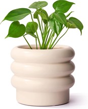 Tiered Bubble Ceramic Plant Pot, Jofamy Creamy White 6 Inch, Modern Decor - £29.81 GBP