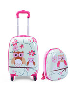2Pcs Kids Luggage Set Suitcase Backpack School Travel Trolley Abs 12&quot;+16&quot; - £80.71 GBP