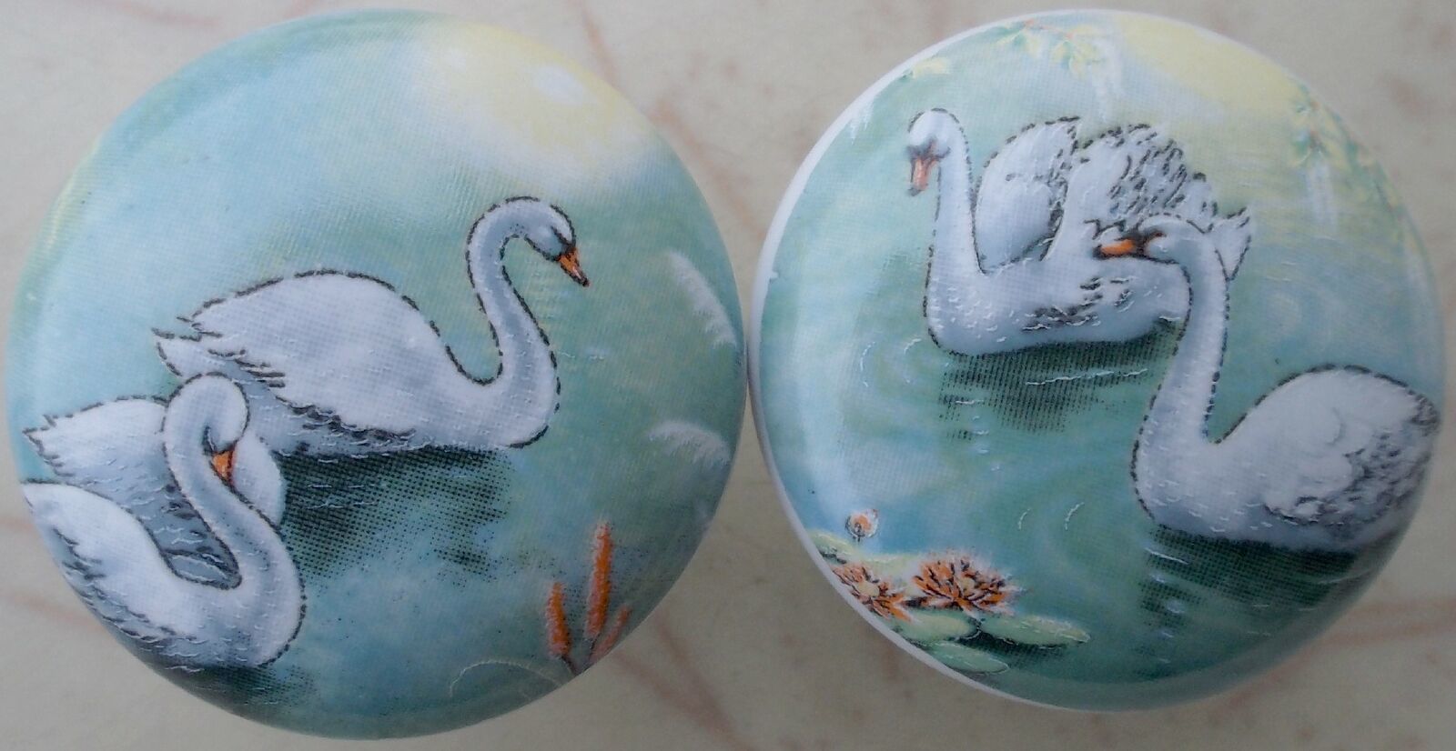 Cabinet Knobs Knob Swans @Pretty@ BIRD (2) - $10.88