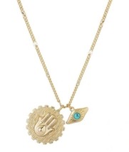Unwritten Hamas &amp; Evil Eye Pendant Necklace In Gold-Tone Msrp $40 Nwt - £25.18 GBP
