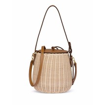 new rattan bucket bag women&#39;s hand-held woven shoulder bag - £79.85 GBP
