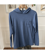 Vineyard Vines Edgartown Performance Tshirt Hoodie Logo Blue S - $331.71 MXN