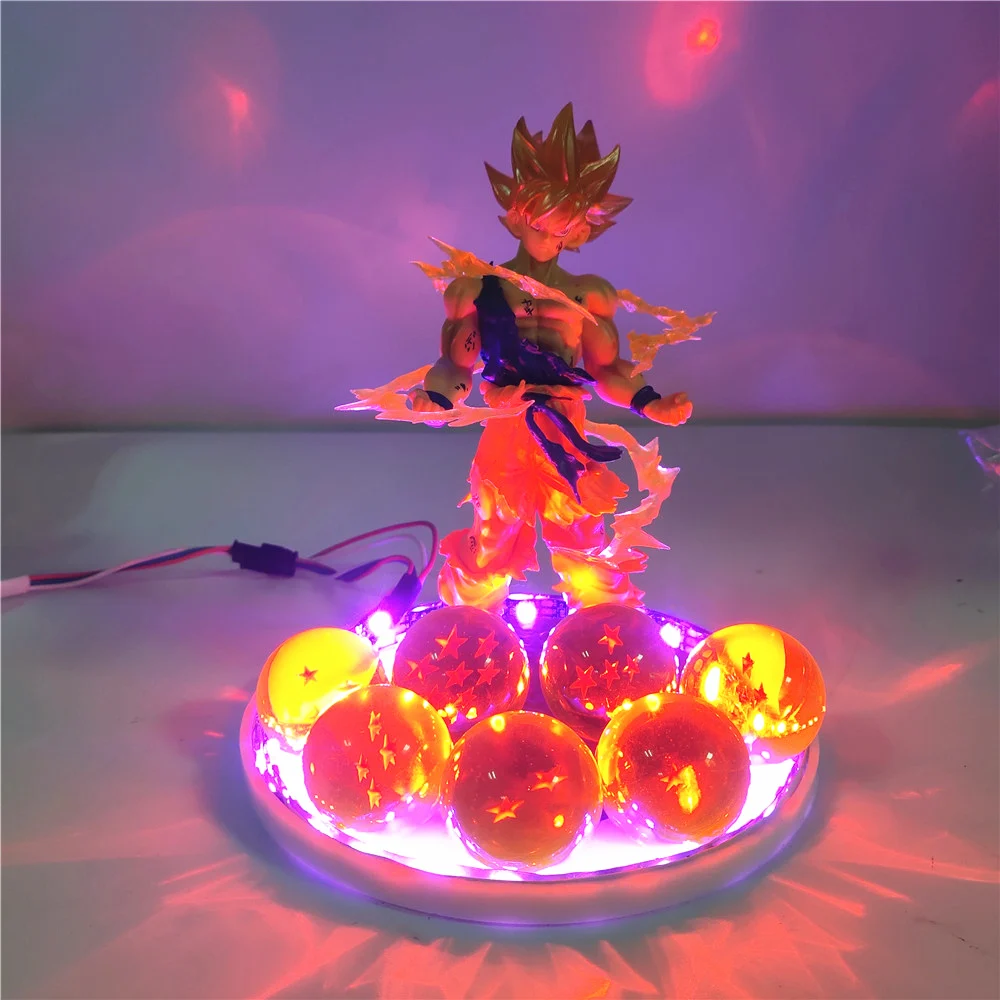 Anime Figures Lampara Dragon Ball Z Son Goku Action Figures Super Saiyan Toys - £32.79 GBP