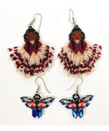 Handmade Earrings Native American Style Seed Bead Peyote Indian Girl Thu... - £23.21 GBP
