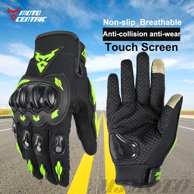 MOTO CENTRIC Motorcycle Gloves Men Breathable Full Finger Touch Motorbike Gloves - £14.51 GBP