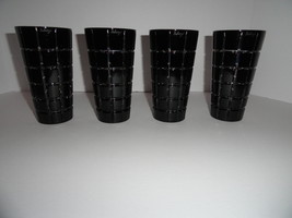 Faberge Metropolitan Black Crystal 6&quot; Tall Glasses set of 8 - $1,750.00