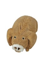 Pig Figurine Artesania Rinconada Uruguay SIGNED Piglet Pottery Carved Hog Farm - £23.24 GBP