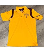 Arizona State Sun Devils Embroidered Polo Size M Gold Maroon Short Sleeve - £11.34 GBP