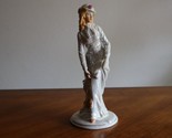 LADY PORCELAIN FIGURINE - Lusterware Elegant Woman Iridescent Pearl Purs... - $11.00