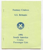  SS Britannis Passenger List 1991 Welcome Aboard Folder &amp; 41 Souvenir Menus  - £53.04 GBP