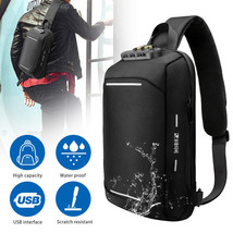 Men&#39;S Sling Backpack Anti-Theft Shoulder Crossbody Chest Bag Usb Chargin... - $60.46