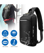 Men&#39;S Sling Backpack Anti-Theft Shoulder Crossbody Chest Bag Usb Chargin... - $59.46