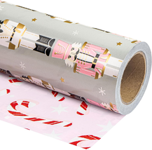 Reversible Nutcracker Christmas Wrapping Paper - Mini Roll - 17 Inch X 3... - $20.42 CAD