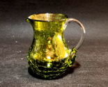 Vintage PILGRIM BLENKO Crackle Glass Mini Pitcher with Applied Handle - ... - $18.78
