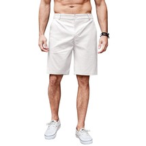 Mens Casual Shorts 8 Inch Inseam Linen Beach Shorts Summer Lightweight F... - $53.99