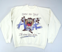 VTG Crewneck Sweatshirt ATTITUDE Looney Tunes Tasmanian Devil Taz 1995 R... - £21.62 GBP