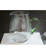 Bryce Crystal hand wheel cut pitcher Green handle - $38.61