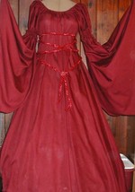 RENAISSANCE FANTASY Maroon red  CHEMISE PUFF SHOULDER &amp; LONG SLEEVE COST... - £63.94 GBP