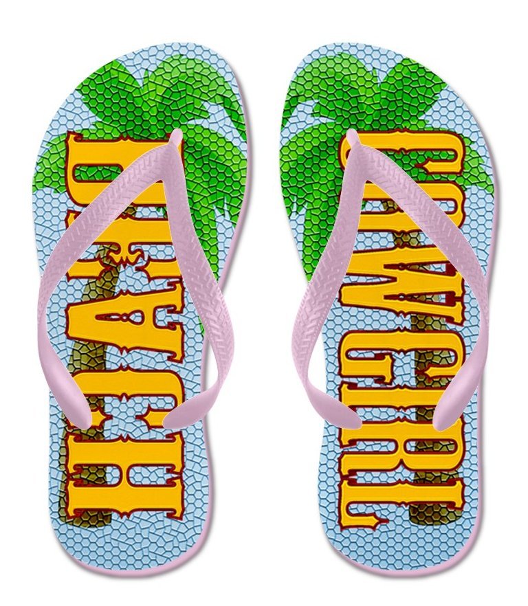 Beach Cowgirl Flip Flops with Pink Straps - Women's