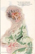 Lovely Lady Just Girl Series Beauty in Verdant Green 1906 Artist Postcard V16 - £15.94 GBP