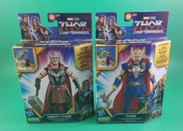 Marvel Thor Love And Thunder Deluxe 6&quot; Mighty Thor, and Thor Jane Foster... - $17.81