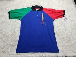 The Game Shirt POLO L Colorblock USA 1994 World Cup Soccer Sprint NWT VTG Flags - £27.86 GBP