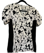 Tooniforms by Cherokee Women&#39;s V-Neck Disney Minnie Mouse Print Scrub To... - $34.19