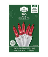 HOLIDAY TIME 118-2415-WRED 300CT RED MINI LED 62&#39; WHITE WIRE - NEW! - $20.55 CAD