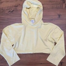 Nike Yoga Luxe Womens Small Cropped Fleece Hoodie DM6981-706 Light Yellow - $34.64