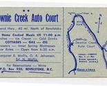 Downie Creek Auto Court Card Big Bend Highway 40 Miles N of Revelstoke B... - £9.30 GBP
