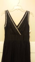 NWT Womens Sz Small CALVIN KLEIN Black Dress Silver Embroidery Cocktail ... - £49.87 GBP
