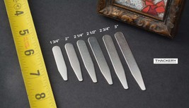 Stainless steel set of 5 COLLAR STAYS / TIPS (10 total) - 6 sizes to choose from - £5.23 GBP