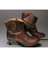 Lucchese 1883 Janis M4636 Distressed Leather Studded Heel Booties US 8B  - $297.00