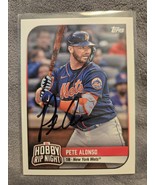 Pete Alonso Hand Signed Topps Baseball Card Autographed NY Mets Auto  - $22.00