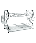 Better Chef 16&quot; 2-Level Chrome-Plated R-Shaped Dish Rack Silver - $29.69