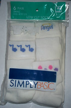 SIMPLY BASIC Girl&#39;s Low Cut Socks - 6 Pair - Sz. Small (Shoe Sizes 6 -10.5) NEW! - £5.52 GBP