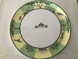 Hermes Africa Tart Plate 32 cm porcelain green animal tableware m3 - $468.01