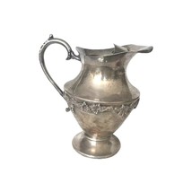 Vintage Grapes Water Wine Pitcher Jug Silver Plated Over Copper 8&quot; Canada - £215.81 GBP