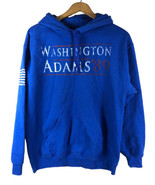 Washington Adams &#39;89 Sweatshirt Hoodie Medium President Campaign Look Blue - $31.43