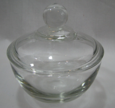 Vintage Anchor Hocking Clear Glass Round Trinket Dish with Lid - £13.91 GBP