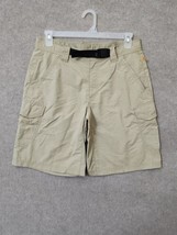 Eddie Bauer Cargo Shorts Mens 32 Tan Brown Belted Pockets Nylon Outdoor ... - £19.36 GBP