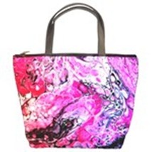 ORIGINAL,DESIGNER &quot;pink FEARIE&quot; bucket HANDBAG BY ADITI-KALI14&quot;(L) x 4.8... - $37.91