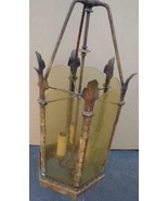Gorgeous Antique Spanish Colonial Revival Pendant Light Fixture - AMBER ... - $13,094.84 MXN